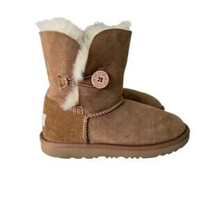UGG Bailey Bow Camel Tone Shearling Booties size 3 Girls
